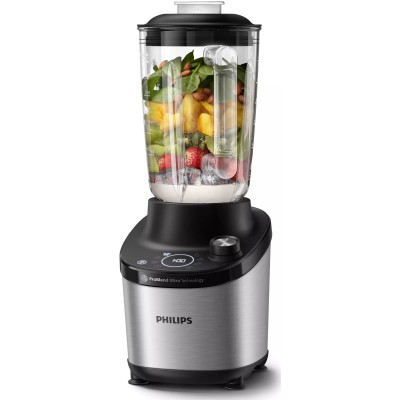 Блендер PHILIPS стационарный 1500Вт, чаша-2000мл, стекло, черный (HR3760/00)