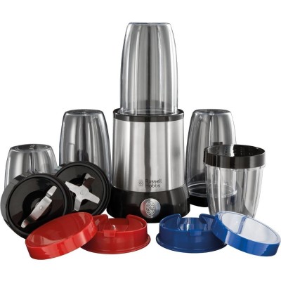 Блендер Russell Hobbs стационарный Nutri Boost 700Вт, чаша-700мл, чопер 300мл, серебристо-черный (23180-56)