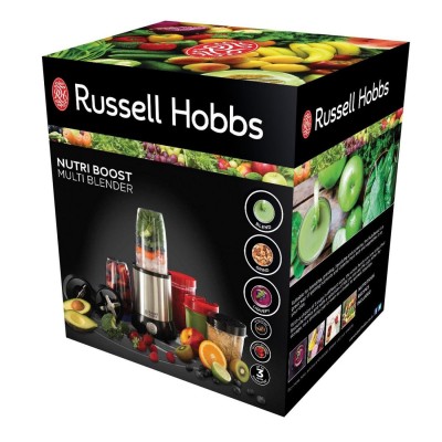 Блендер Russell Hobbs стационарный Nutri Boost 700Вт, чаша-700мл, чопер 300мл, серебристо-черный (23180-56)