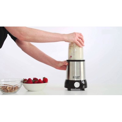 Блендер Russell Hobbs стационарный Nutri Boost 700Вт, чаша-700мл, чопер 300мл, серебристо-черный (23180-56)