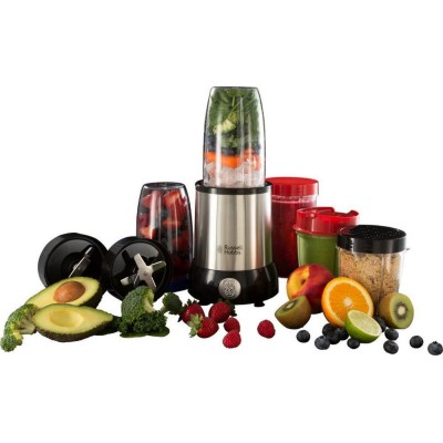 Блендер Russell Hobbs стационарный Nutri Boost 700Вт, чаша-700мл, чопер 300мл, серебристо-черный (23180-56)
