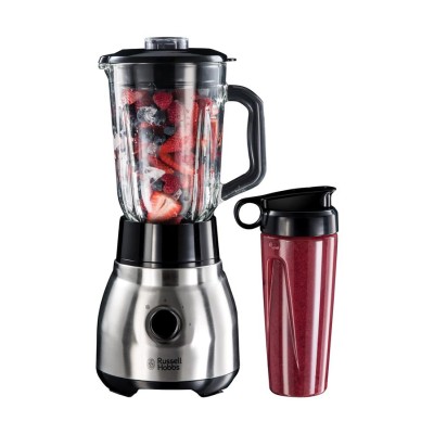 Блендер Russell Hobbs стационарный Steel Jug & Personal, 600Вт, чаша-1500мл, серебристо-черный (23821-56)