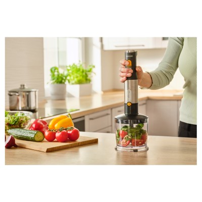 Блендер Sencor погружной 1200Вт, 5в1, чаша-800мл, вспениватель молока, черный (SHB6302BK)