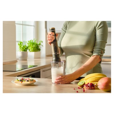 Блендер Sencor погружной 1200Вт, 6в1, чаша-800мл, вспениватель молока, черный (SHB6442BK)