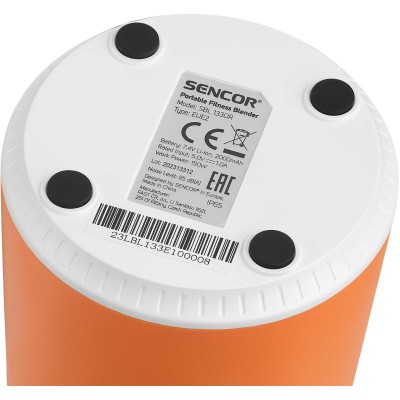 Блендер Sencor портативный для смузи 150Вт, чаша-500мл, USB-C, бело-оранжевый (SBL133OR)