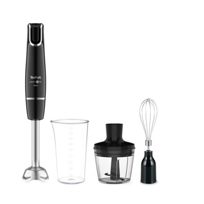 Блендер Tefal погружной Infiny Force 1000Вт, 3в1, чаша-800мл, чопер-500мл, турборежим, черный (HB943838)