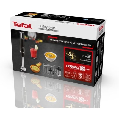 Блендер Tefal погружной Infiny Force 1000Вт, 5в1, чаша-800мл, XL чопер 1л., черный (HB94L830)