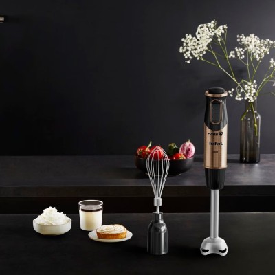 Блендер Tefal погружной Quickchef 1000Вт, 3в1, чаша-800мл, чопер-500мл, турборежим, бронзово-черный (HB656G10)