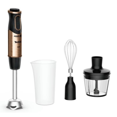 Блендер Tefal погружной Quickchef 1000Вт, 3в1, чаша-800мл, чопер-500мл, турборежим, бронзово-черный (HB656G10)