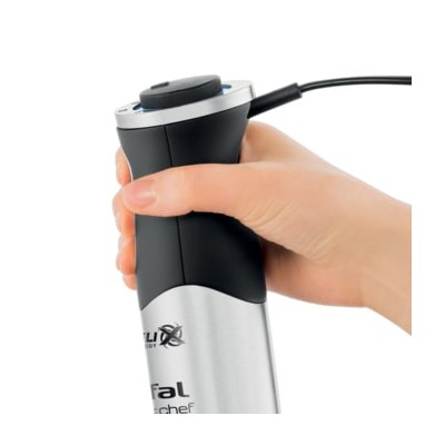 Блендер Tefal погружной Quickchef 1000Вт, 3в1, чаша-800мл, чопер-500мл, турборежим, серебристо-черный (HB656838)