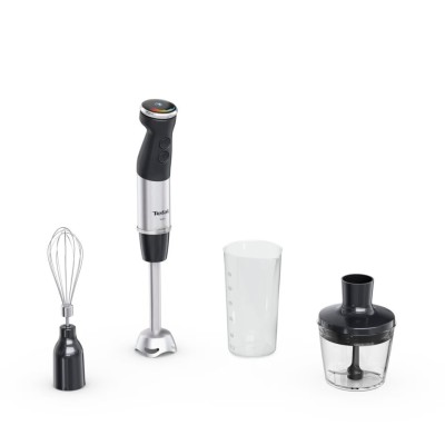 Блендер Tefal погружной Quickchef+ 1000Вт, 3в1, чаша-800мл, чопер-500мл, турборежим, серебристо-черный (HB673830)