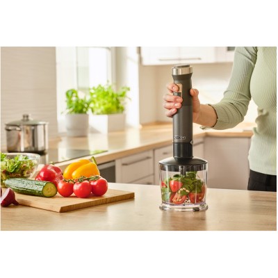 Блендер погружной Sencor 1500Вт, 10в1, чаша-800мл, мельница для специй, вспениватель молока, черный (SHB6552BK)