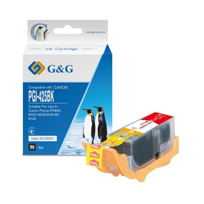 Картридж G&G для Canon PGI-425Bk PIXMA iP4840; MG5140/5240/6140/8140 (360стр) пигментные! (G&G-4532B001)