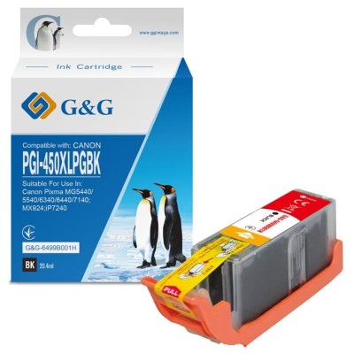 Картридж G&G для Canon PGI-450Bk PIXMA MG5440/MG6340 Black Big volume (560стр) (G&G-6499B001H)