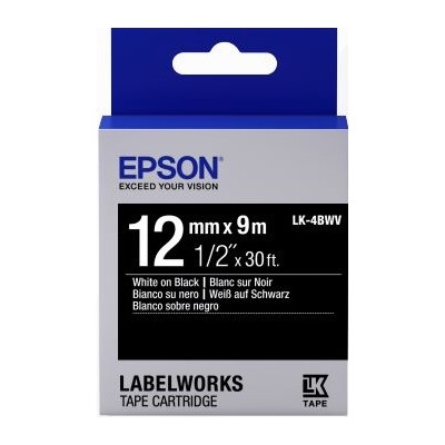 Картридж с лентой Epson LK4BWV принтеров LW-300/400/400VP/700 Vivid White/Black 12mm/9m (C53S654009)