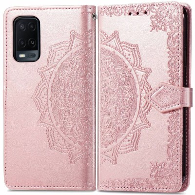 Кожаный чехол (книжка) Art Case с визитницей для Oppo A54 4G Розовый
