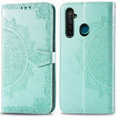 Кожаный чехол (книжка) Art Case с визитницей для Realme 5 / 6i Бирюзовый