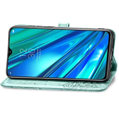 Кожаный чехол (книжка) Art Case с визитницей для Realme 5 / 6i Бирюзовый