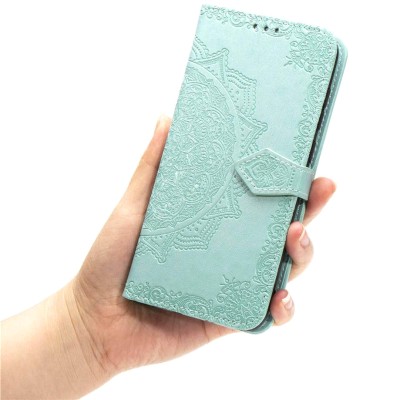 Кожаный чехол (книжка) Art Case с визитницей для Realme 5 / 6i Бирюзовый