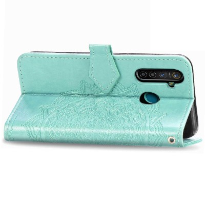 Кожаный чехол (книжка) Art Case с визитницей для Realme 5 / 6i Бирюзовый