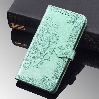 Кожаный чехол (книжка) Art Case с визитницей для Realme 5 / 6i Бирюзовый