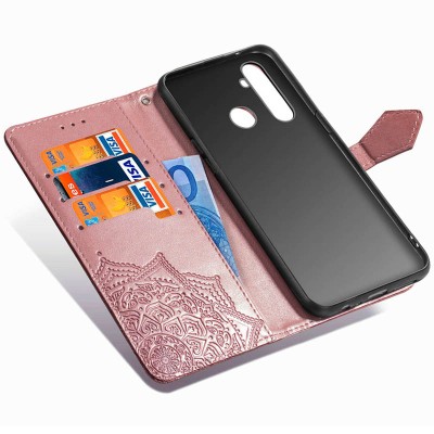 Кожаный чехол (книжка) Art Case с визитницей для Realme 5 / 6i Розовый
