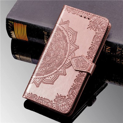 Кожаный чехол (книжка) Art Case с визитницей для Realme 5 / 6i Розовый