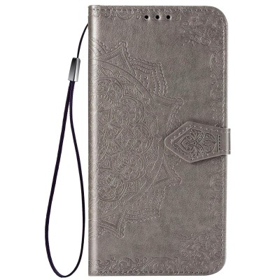 Кожаный чехол (книжка) Art Case с визитницей для Realme 5 / 6i Серый