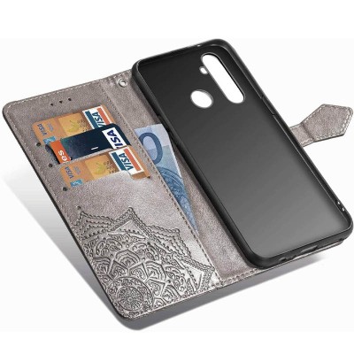 Кожаный чехол (книжка) Art Case с визитницей для Realme 5 / 6i Серый