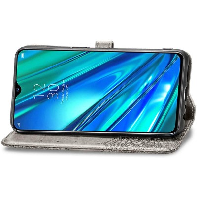 Кожаный чехол (книжка) Art Case с визитницей для Realme 5 / 6i Серый