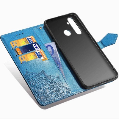 Кожаный чехол (книжка) Art Case с визитницей для Realme 5 / 6i Синий