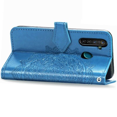 Кожаный чехол (книжка) Art Case с визитницей для Realme 5 / 6i Синий