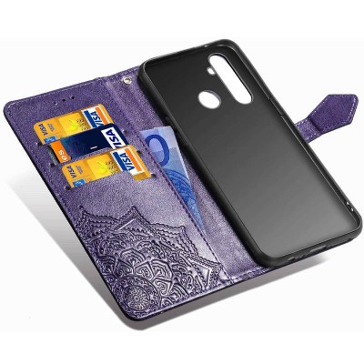 Кожаный чехол (книжка) Art Case с визитницей для Realme 5 / 6i Фиолетовый