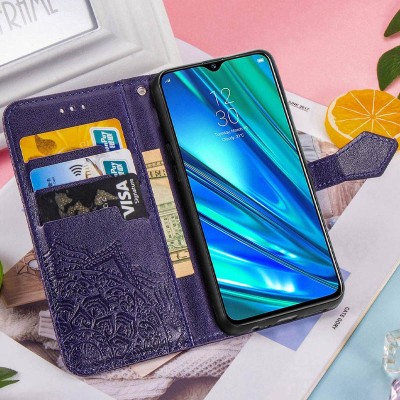 Кожаный чехол (книжка) Art Case с визитницей для Realme 5 / 6i Фиолетовый