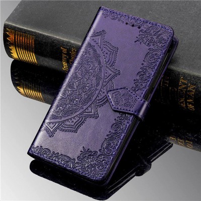 Кожаный чехол (книжка) Art Case с визитницей для Realme 5 / 6i Фиолетовый