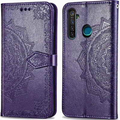 Кожаный чехол (книжка) Art Case с визитницей для Realme 5 / 6i Фиолетовый
