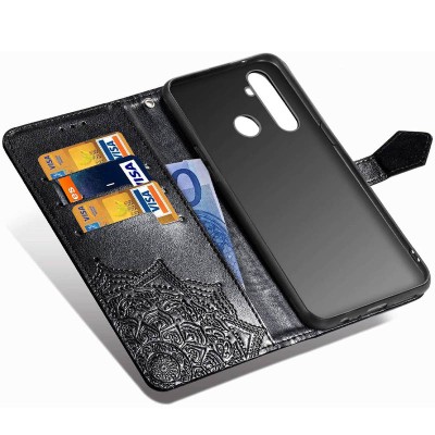 Кожаный чехол (книжка) Art Case с визитницей для Realme 5 / 6i Черный