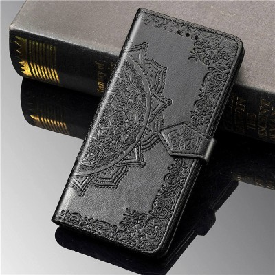 Кожаный чехол (книжка) Art Case с визитницей для Realme 5 / 6i Черный