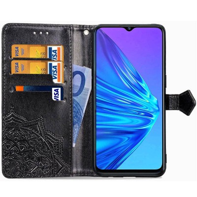 Кожаный чехол (книжка) Art Case с визитницей для Realme 5 / 6i Черный