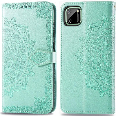 Кожаный чехол (книжка) Art Case с визитницей для Realme C11 Бирюзовый