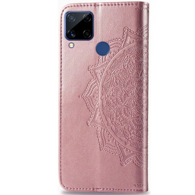 Кожаный чехол (книжка) Art Case с визитницей для Realme C15 / C12 Розовый