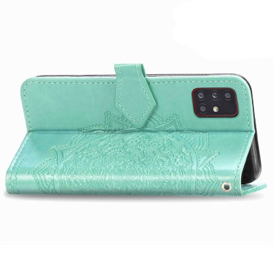 Кожаный чехол (книжка) Art Case с визитницей для Samsung Galaxy M31s Бирюзовый