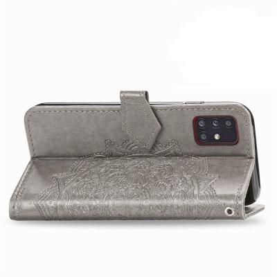 Кожаный чехол (книжка) Art Case с визитницей для Samsung Galaxy M31s Серый