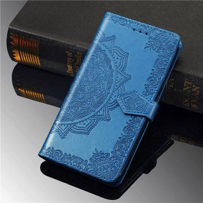 Кожаный чехол (книжка) Art Case с визитницей для TECNO Spark 6 Синий
