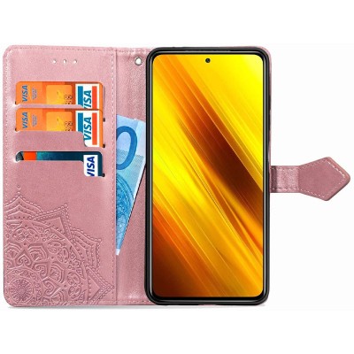 Кожаный чехол (книжка) Art Case с визитницей для Xiaomi Redmi Note 10 / Note 10s Розовый