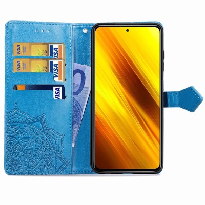 Кожаный чехол (книжка) Art Case с визитницей для Xiaomi Redmi Note 10 / Note 10s Синий