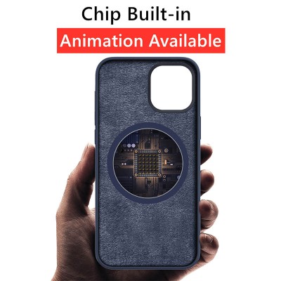 Кожаный чехол Leather Case (AA Plus) with MagSafe для Apple iPhone 12 Pro Max (6.7") Indigo Blue