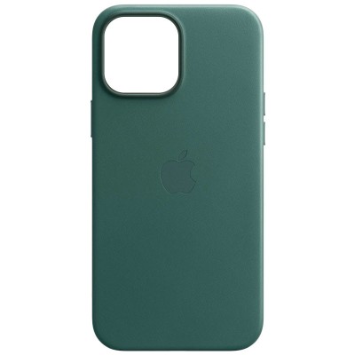 Кожаный чехол Leather Case (AA) with MagSafe для Apple iPhone 13 Pro Max (6.7") Pine green