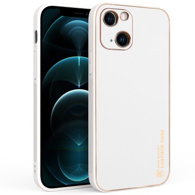 Кожаный чехол Xshield для Apple iPhone 14 (6.1") Белый / White