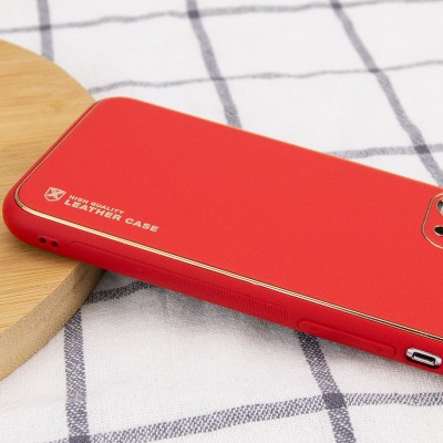 Кожаный чехол Xshield для Apple iPhone 14 Pro Max (6.7") Красный / Red